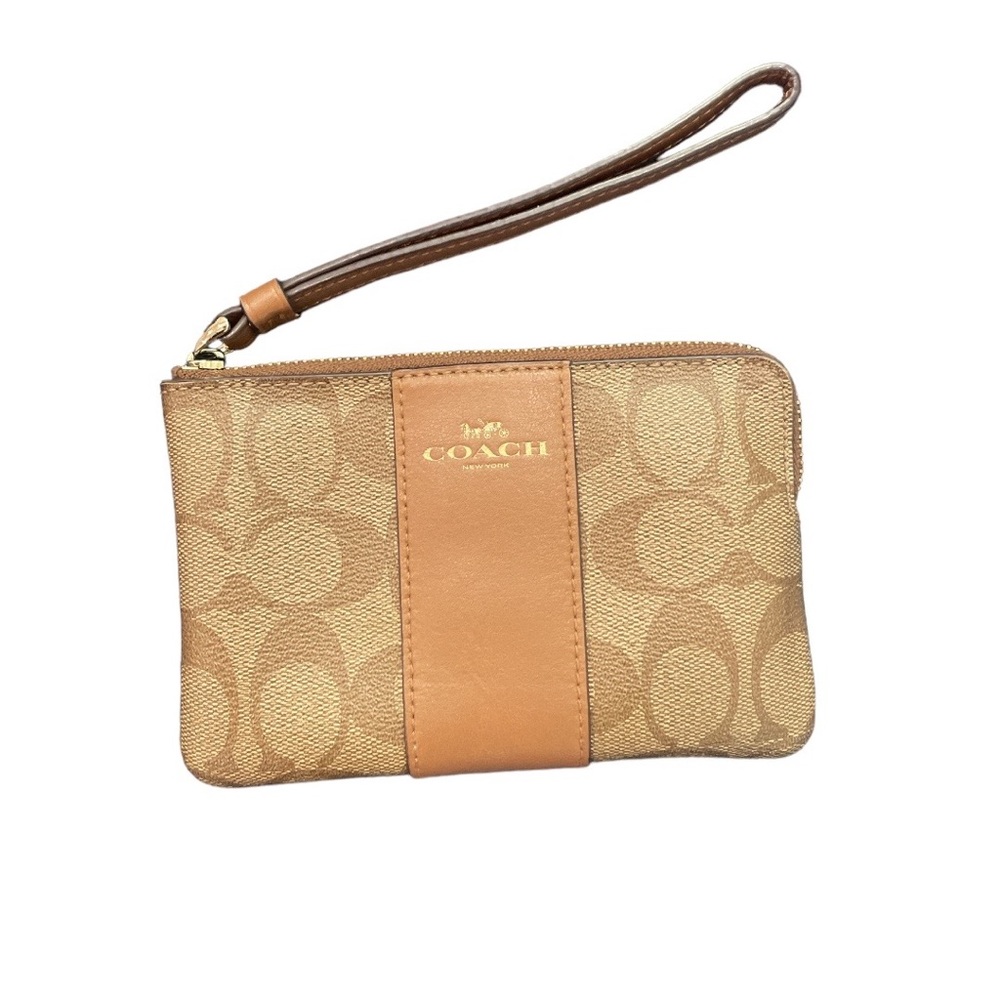 Coach Wristlet In Signature Canvas